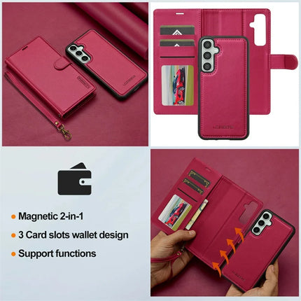 LC.IMEEKE L2 Series for Samsung Galaxy A56 5G Case PU Leather Wallet Detachable Magnetic Phone Cover