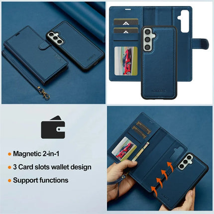 LC.IMEEKE L2 Series for Samsung Galaxy A56 5G Case PU Leather Wallet Detachable Magnetic Phone Cover