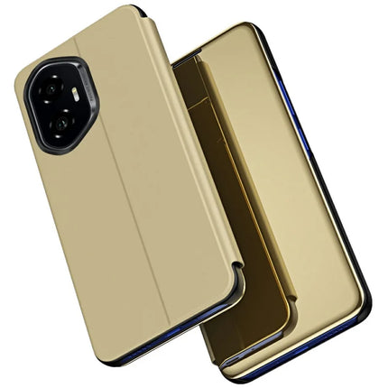 For Honor 300 Case View Window Stand Leather Flip Phone Cover - Gold