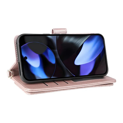 For Google Pixel 9 Pro  /  Pixel 9 Wallet Case with Shoulder Strap Leather Phone Cover