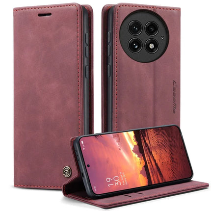 For OnePlus 13 Wallet Case CASEME 013 Series PU Leather Phone Cover Stand - Red