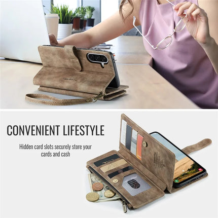 For Samsung Galaxy A36 5G Wallet Case CASEME C30 Leather Phone Cover with 10 Card Holder Zipper Pocket