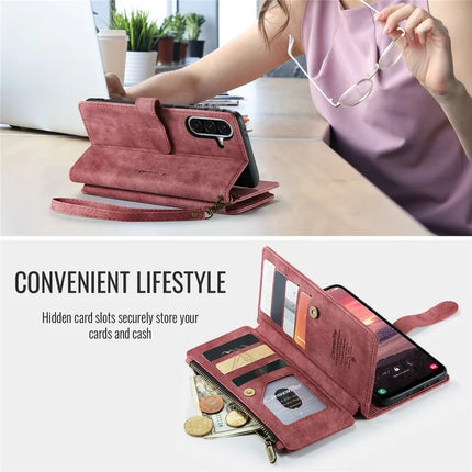 For Samsung Galaxy A36 5G Wallet Case CASEME C30 Leather Phone Cover with 10 Card Holder Zipper Pocket