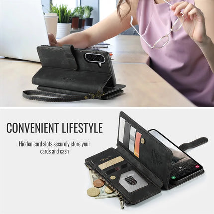 For Samsung Galaxy A36 5G Wallet Case CASEME C30 Leather Phone Cover with 10 Card Holder Zipper Pocket