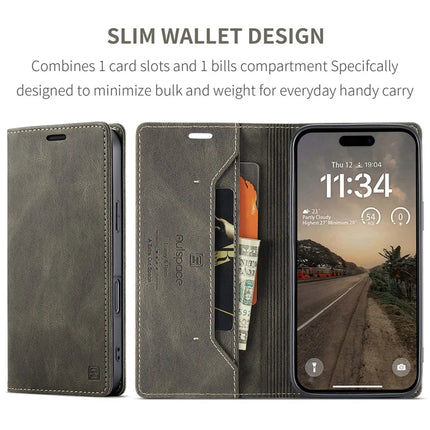 For iPhone 16 Plus Wallet Case AUTSPACE A01 Leather Stand Cover with RFID Blocking Card Holder