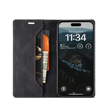 For iPhone 16 Plus Wallet Case AUTSPACE A01 Leather Stand Cover with RFID Blocking Card Holder