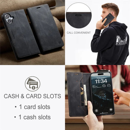 For iPhone 16 Plus Wallet Case AUTSPACE A01 Leather Stand Cover with RFID Blocking Card Holder