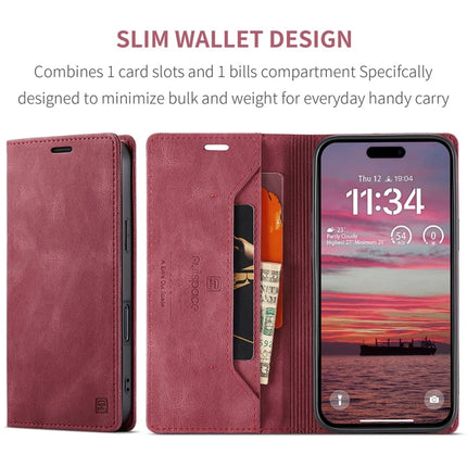 For iPhone 16 Plus Wallet Case AUTSPACE A01 Leather Stand Cover with RFID Blocking Card Holder