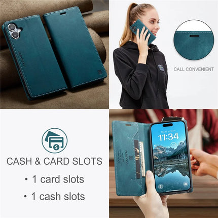 For iPhone 16 Plus Wallet Case AUTSPACE A01 Leather Stand Cover with RFID Blocking Card Holder