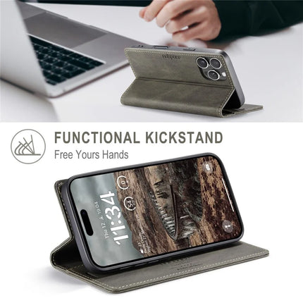 For iPhone 16 Pro Wallet Case AUTSPACE A01 Leather Stand Cover with RFID Blocking Card Holder