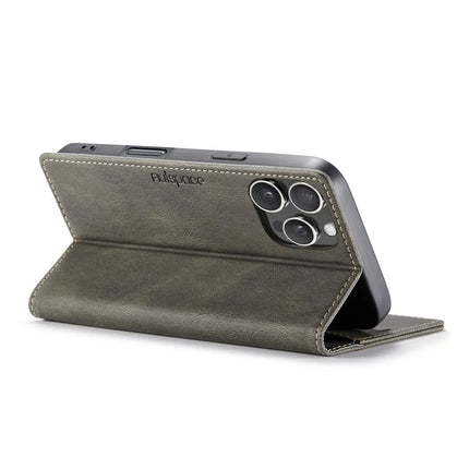 For iPhone 16 Pro Max Wallet Case AUTSPACE A01 Leather Stand Cover with RFID Blocking Card Holder