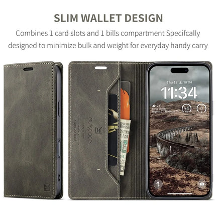 For iPhone 16 Pro Max Wallet Case AUTSPACE A01 Leather Stand Cover with RFID Blocking Card Holder