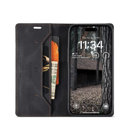 For iPhone 16 Pro Max Wallet Case AUTSPACE A01 Leather Stand Cover with RFID Blocking Card Holder