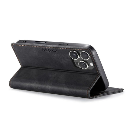 For iPhone 16 Pro Max Wallet Case AUTSPACE A01 Leather Stand Cover with RFID Blocking Card Holder