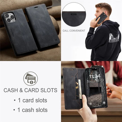 For iPhone 16 Pro Max Wallet Case AUTSPACE A01 Leather Stand Cover with RFID Blocking Card Holder