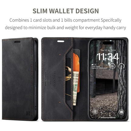 For iPhone 16 Pro Max Wallet Case AUTSPACE A01 Leather Stand Cover with RFID Blocking Card Holder