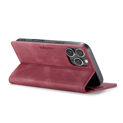 For iPhone 16 Pro Max Wallet Case AUTSPACE A01 Leather Stand Cover with RFID Blocking Card Holder