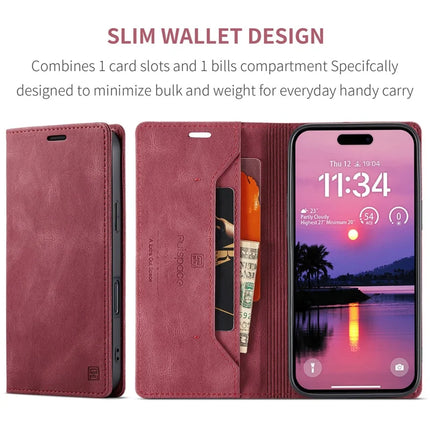 For iPhone 16 Pro Max Wallet Case AUTSPACE A01 Leather Stand Cover with RFID Blocking Card Holder