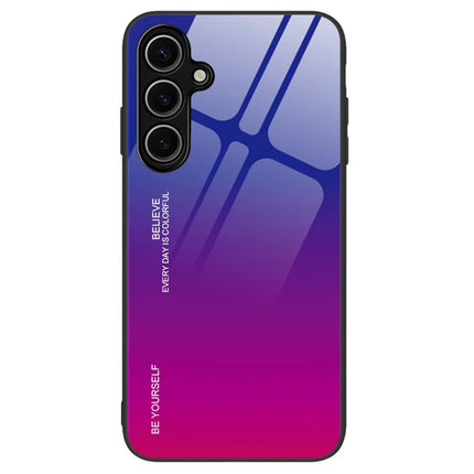 For Samsung Galaxy A26 5G Case Gradient Color Tempered Glass + TPU Phone Cover - Blue  /  Rose