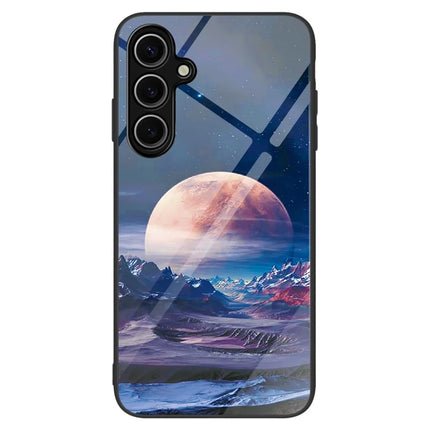 For Samsung Galaxy A26 5G Case Tempered Glass + PC + TPU Phone Protector Pattern Printing - White Planet