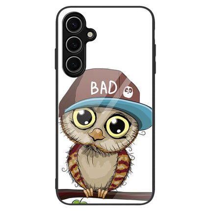For Samsung Galaxy A26 5G Case Tempered Glass + PC + TPU Phone Protector Pattern Printing - Owl
