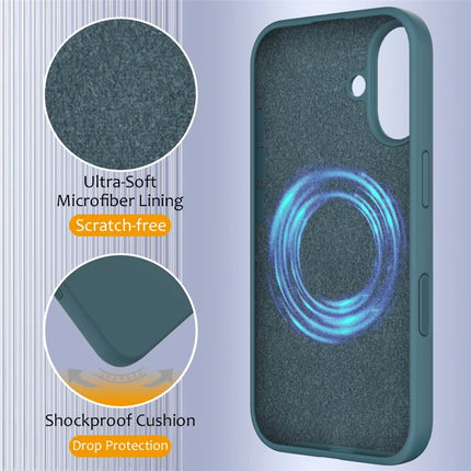 For iPhone 16 Plus Case Compatible with MagSafe Liquid Silicone Phone Cover with Camera Touch Control Button