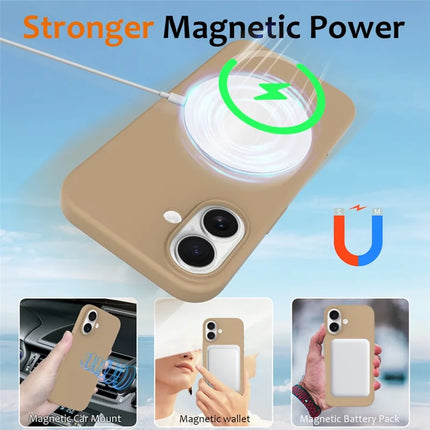 For iPhone 16 Plus Case Compatible with MagSafe Liquid Silicone Phone Cover with Camera Touch Control Button