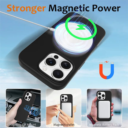 For iPhone 16 Pro Max Case Compatible with MagSafe Liquid Silicone Phone Cover with Camera Touch Control Button