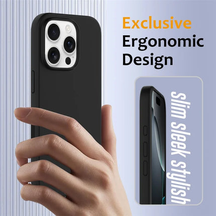 For iPhone 16 Pro Max Case Compatible with MagSafe Liquid Silicone Phone Cover with Camera Touch Control Button