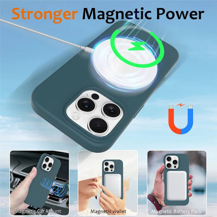 For iPhone 16 Pro Max Case Compatible with MagSafe Liquid Silicone Phone Cover with Camera Touch Control Button