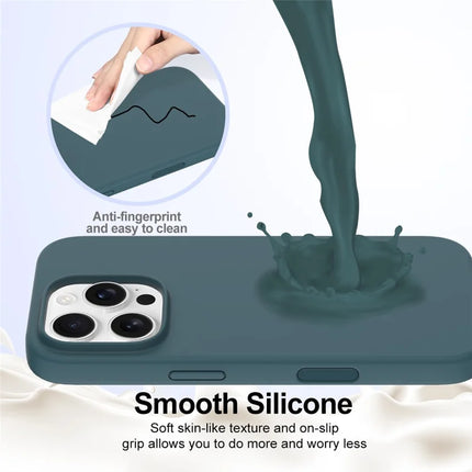For iPhone 16 Pro Max Case Compatible with MagSafe Liquid Silicone Phone Cover with Camera Touch Control Button