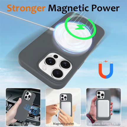 For iPhone 16 Pro Max Case Compatible with MagSafe Liquid Silicone Phone Cover with Camera Touch Control Button