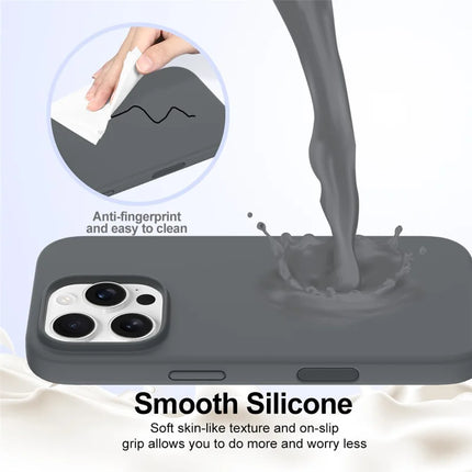 For iPhone 16 Pro Max Case Compatible with MagSafe Liquid Silicone Phone Cover with Camera Touch Control Button