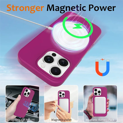 For iPhone 16 Pro Max Case Compatible with MagSafe Liquid Silicone Phone Cover with Camera Touch Control Button