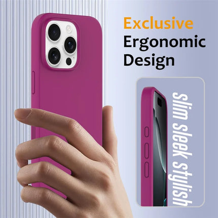 For iPhone 16 Pro Max Case Compatible with MagSafe Liquid Silicone Phone Cover with Camera Touch Control Button