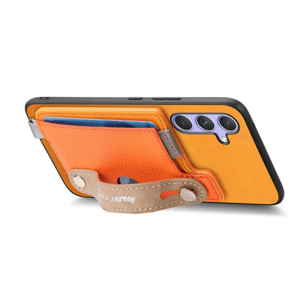For Samsung Galaxy S23 FE Magnetic Leather Back Case with Detachable Card Holder and Wristband