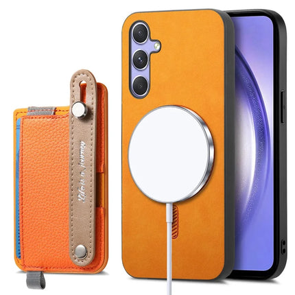 For Samsung Galaxy S23 FE Magnetic Leather Back Case with Detachable Card Holder and Wristband