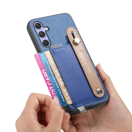 For Samsung Galaxy S23 FE Magnetic Leather Back Case with Detachable Card Holder and Wristband