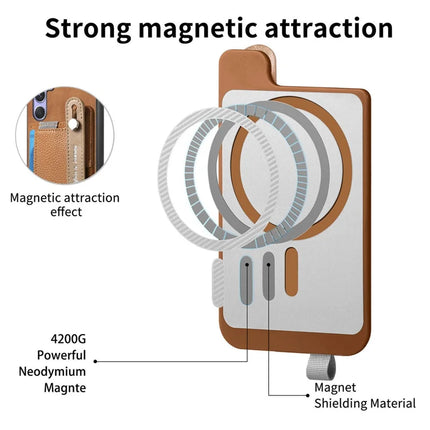 For Samsung Galaxy S23 FE Magnetic Leather Back Case with Detachable Card Holder and Wristband