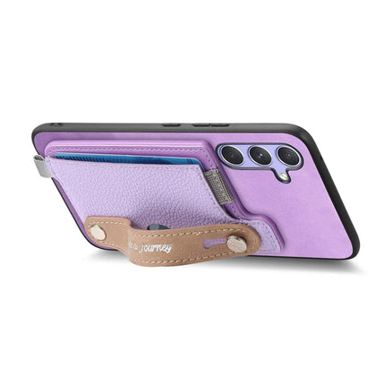 For Samsung Galaxy S23 FE Magnetic Leather Back Case with Detachable Card Holder and Wristband