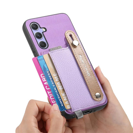 For Samsung Galaxy S23 FE Magnetic Leather Back Case with Detachable Card Holder and Wristband