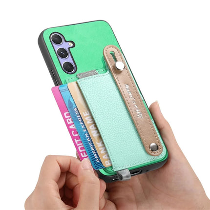 For Samsung Galaxy S23 FE Magnetic Leather Back Case with Detachable Card Holder and Wristband