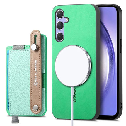 For Samsung Galaxy S23 FE Magnetic Leather Back Case with Detachable Card Holder and Wristband