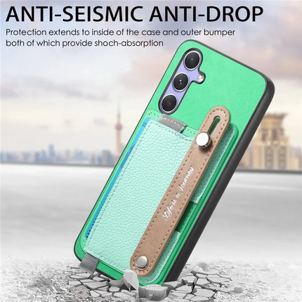 For Samsung Galaxy S23 FE Magnetic Leather Back Case with Detachable Card Holder and Wristband