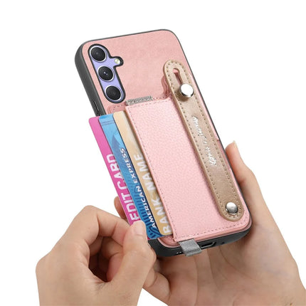 For Samsung Galaxy A05s 4G Magnetic Leather Back Case with Detachable Card Holder and Wristband