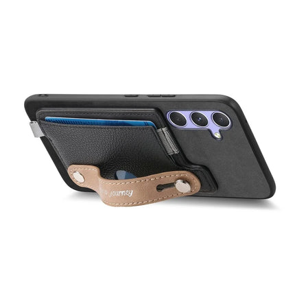 For Samsung Galaxy A05s 4G Magnetic Leather Back Case with Detachable Card Holder and Wristband