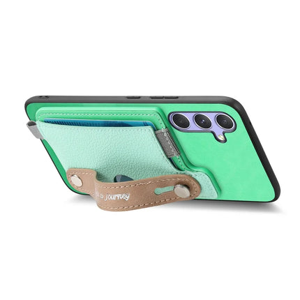 For Samsung Galaxy A05s 4G Magnetic Leather Back Case with Detachable Card Holder and Wristband