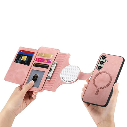 For Samsung Galaxy A05s 4G Magnetic Leather Case with Detachable RFID Blocking Zipper Wallet Cover