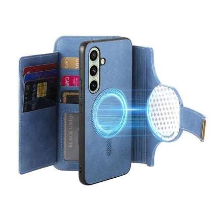 For Samsung Galaxy A05s 4G Magnetic Leather Case with Detachable RFID Blocking Zipper Wallet Cover