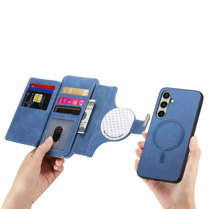For Samsung Galaxy A05s 4G Magnetic Leather Case with Detachable RFID Blocking Zipper Wallet Cover